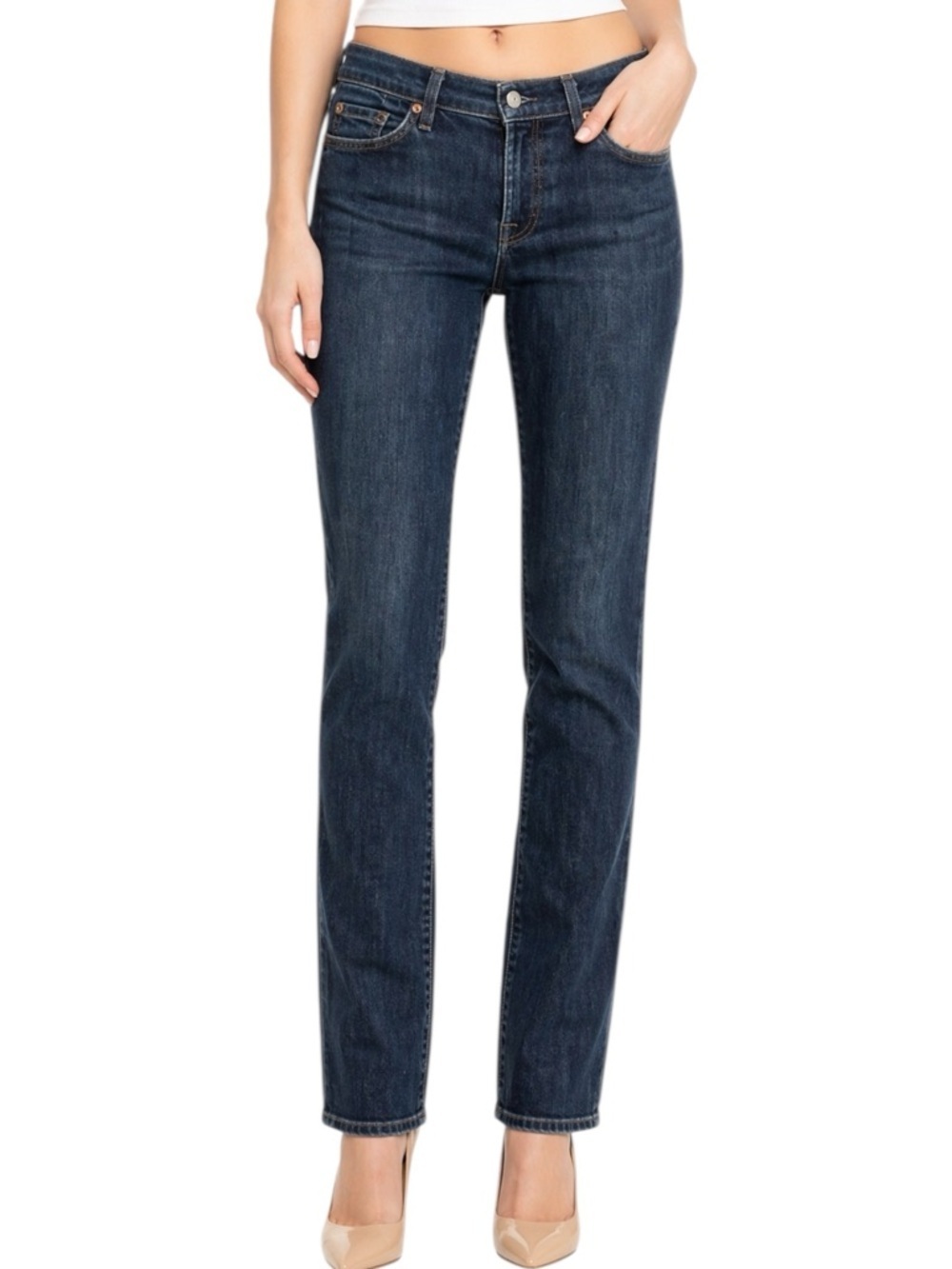 7 For All Mankind Roxanne Skinny Jeans Size 30 Dark Wash Stretch Denim